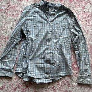 Women’s anthropology Long-Sleeve Plaid Button-Down Shirt Jacket - Gray